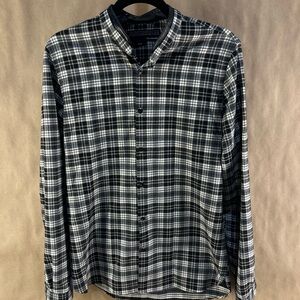 The Kooples Men’s Black & White Plaid Shirt (Size M)